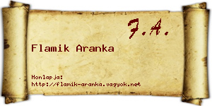 Flamik Aranka névjegykártya